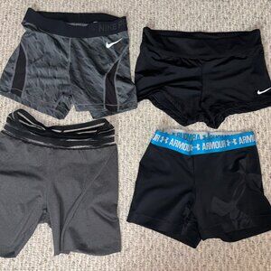 Excellent Lot of 4 Nike Under Armour Shorts Size S